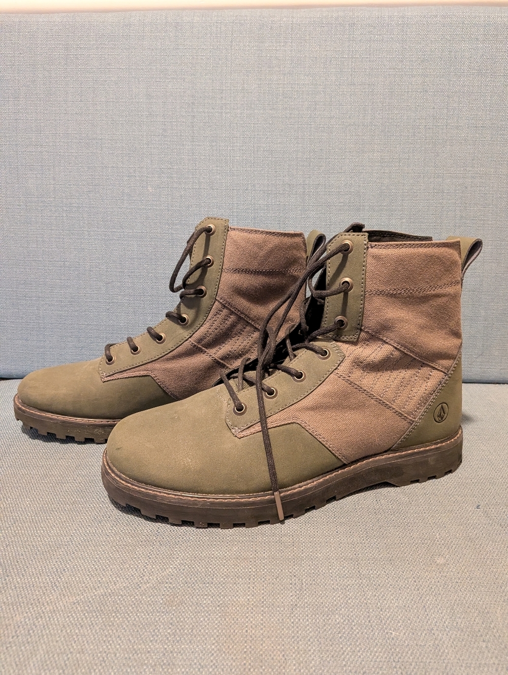 Volcom Olive Brown Tactical Canvas Boots